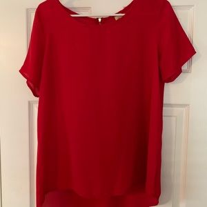 Red short sleeve blouse